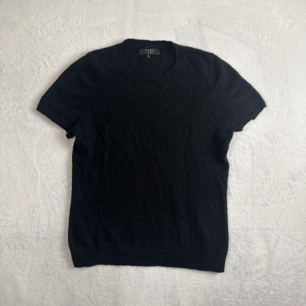 Alex Marie Black Short Sleeve Cashmere Sweater‎ Women's XL